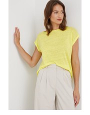 Bluzka t-shirt lniany kolor żółty - Answear.com Calvin Klein 