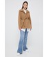 Kurtka Calvin Klein  płaszcz wełniany kolor brązowy przejściowa