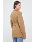 Kurtka Calvin Klein  płaszcz wełniany kolor brązowy przejściowa