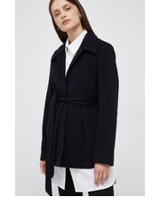 Kurtka płaszcz wełniany kolor czarny przejściowa - Answear.com Calvin Klein 