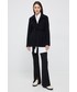 Kurtka Calvin Klein  płaszcz wełniany kolor czarny przejściowa