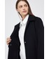Kurtka Calvin Klein  płaszcz wełniany kolor czarny przejściowa