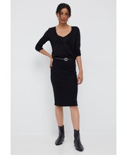 Spódnica spódnica wełniana kolor czarny midi ołówkowa - Answear.com Calvin Klein 
