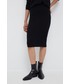 Spódnica Calvin Klein  spódnica wełniana kolor czarny midi ołówkowa