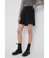 Spodnie Calvin Klein  szorty damskie kolor czarny gładkie high waist