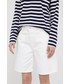 Spodnie Calvin Klein  szorty damskie kolor biały gładkie high waist