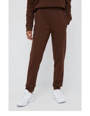 Spodnie spodnie dresowe damskie kolor brązowy gładkie - Answear.com Calvin Klein 