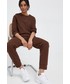 Spodnie Calvin Klein  spodnie dresowe damskie kolor brązowy gładkie