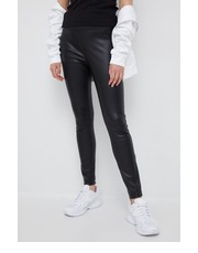 Spodnie spodnie skórzane damskie kolor czarny - Answear.com Calvin Klein 