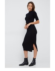 Sukienka sukienka wełniana kolor czarny maxi prosta - Answear.com Calvin Klein 