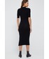 Sukienka Calvin Klein  sukienka wełniana kolor czarny maxi prosta