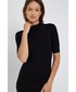 Sukienka Calvin Klein  sukienka wełniana kolor czarny maxi prosta
