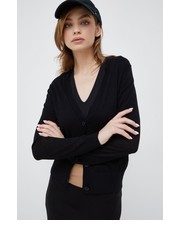 Sweter kardigan wełniany damski kolor czarny lekki - Answear.com Calvin Klein 