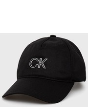 Czapka czapka kolor czarny z aplikacją - Answear.com Calvin Klein 