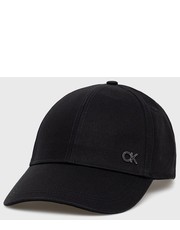 Czapka czapka bawełniana kolor czarny gładka - Answear.com Calvin Klein 
