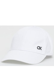 Czapka czapka bawełniana kolor biały gładka - Answear.com Calvin Klein 