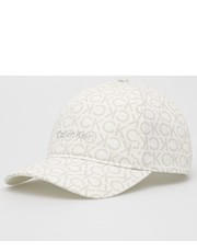 Czapka czapka bawełniana kolor biały wzorzysta - Answear.com Calvin Klein 