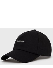 Czapka czapka bawełniana kolor czarny gładka - Answear.com Calvin Klein 