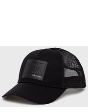 Czapka czapka kolor czarny z aplikacją - Answear.com Calvin Klein 