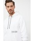 Bluza męska Calvin Klein  bluza bawełniana męska kolor biały z kapturem z nadrukiem