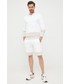 Bluza męska Calvin Klein  bluza bawełniana męska kolor biały z kapturem z nadrukiem