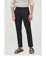Spodnie męskie spodnie lniane męskie kolor czarny proste - Answear.com Calvin Klein 