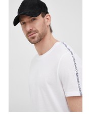 T-shirt - koszulka męska t-shirt bawełniany kolor biały z nadrukiem - Answear.com Calvin Klein 