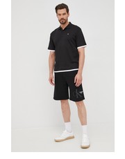 T-shirt - koszulka męska polo bawełniane kolor czarny gładki - Answear.com Calvin Klein 