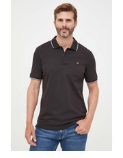 T-shirt - koszulka męska polo męski kolor czarny gładki - Answear.com Calvin Klein 