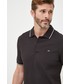 T-shirt - koszulka męska Calvin Klein  polo męski kolor czarny gładki