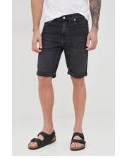 Krótkie spodenki męskie szorty jeansowe męskie kolor czarny - Answear.com Calvin Klein 