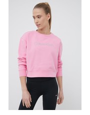 Bluza Performance bluza dresowa CK Essentials damska kolor różowy z nadrukiem - Answear.com Calvin Klein 