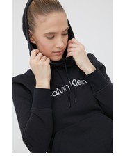 Bluza Performance bluza dresowa CK Essentials damska kolor czarny z kapturem z nadrukiem - Answear.com Calvin Klein 