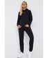 Bluza Calvin Klein  bluza damska kolor czarny z kapturem z nadrukiem
