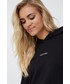 Bluza Calvin Klein  bluza damska kolor czarny z kapturem z nadrukiem