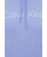 Bluza Calvin Klein  Performance bluza dresowa CK Essentials damska kolor fioletowy z kapturem z nadrukiem