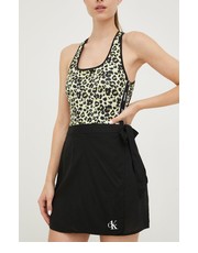 Strój kąpielowy spódnica plażowa kolor czarny mini rozkloszowana - Answear.com Calvin Klein 