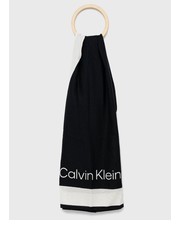 Szalik chusta damska kolor czarny wzorzysta - Answear.com Calvin Klein 