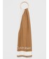 Szalik Calvin Klein  chusta damska kolor beżowy wzorzysta