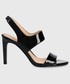 Sandały na obcasie Calvin Klein  sandały skórzane kolor czarny