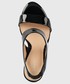 Sandały na obcasie Calvin Klein  sandały skórzane kolor czarny