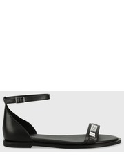 Sandały sandały skórzane Barely There Flat damskie kolor czarny - Answear.com Calvin Klein 