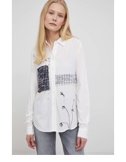 Koszula koszula damska kolor biały regular z kołnierzykiem klasycznym - Answear.com Desigual