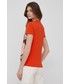 Bluzka Desigual t-shirt bawełniany kolor pomarańczowy