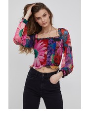 Bluzka bluzka damska kolor czarny wzorzysta - Answear.com Desigual