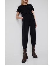Spodnie spodnie damskie kolor czarny proste high waist - Answear.com Desigual