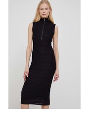 Sukienka sukienka kolor czarny midi dopasowana - Answear.com Desigual