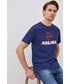 T-shirt - koszulka męska Desigual t-shirt bawełniany kolor granatowy z nadrukiem