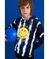 Bluza Desigual bluza bawełniana dziecięca kolor granatowy z kapturem wzorzysta