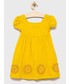 Sukienka dziecięca Desigual sukienka bawełniana dziecięca kolor żółty mini rozkloszowana
